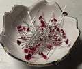 Pin Stein / Rot - Stiel / Silber