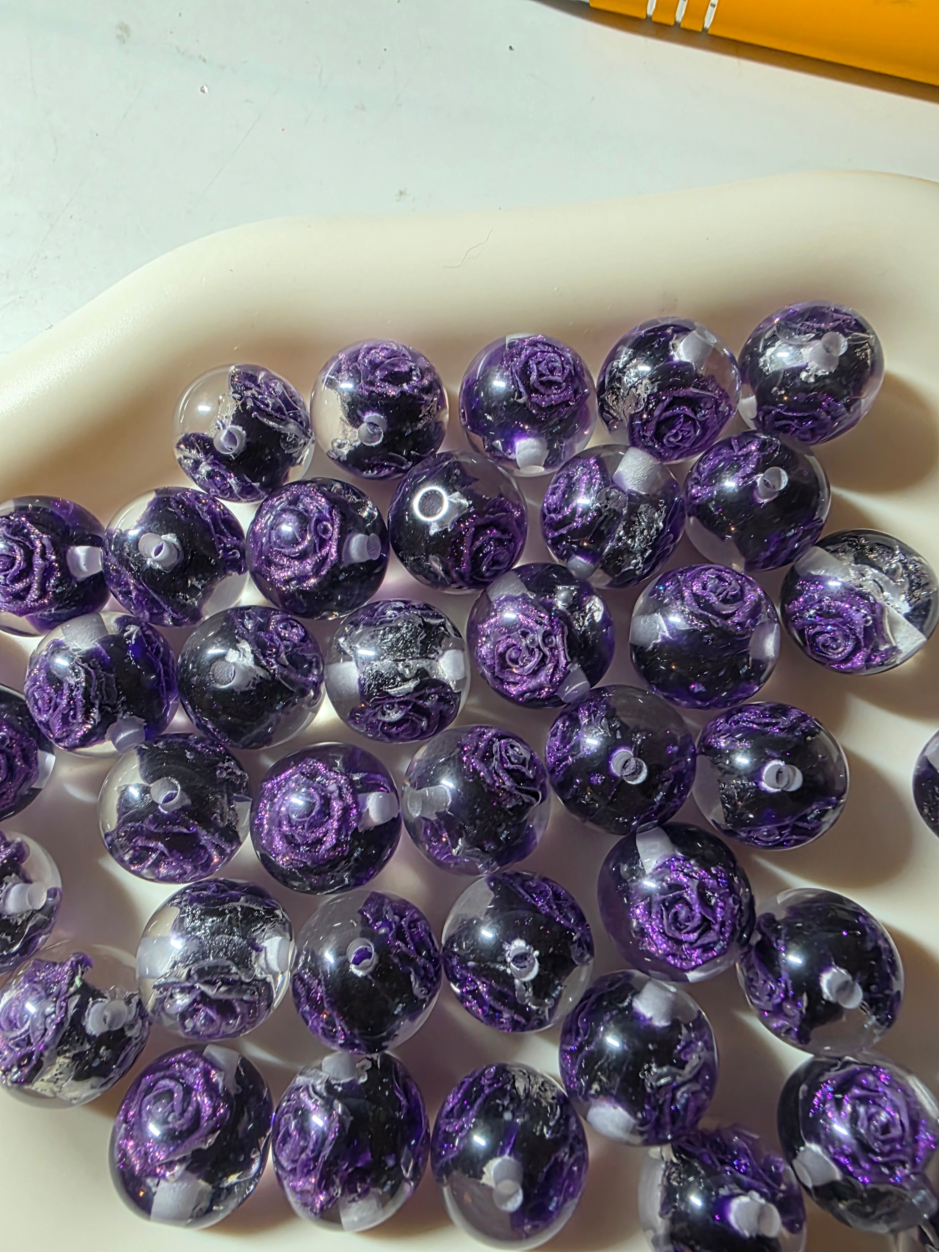Perlen mit Rose Violett