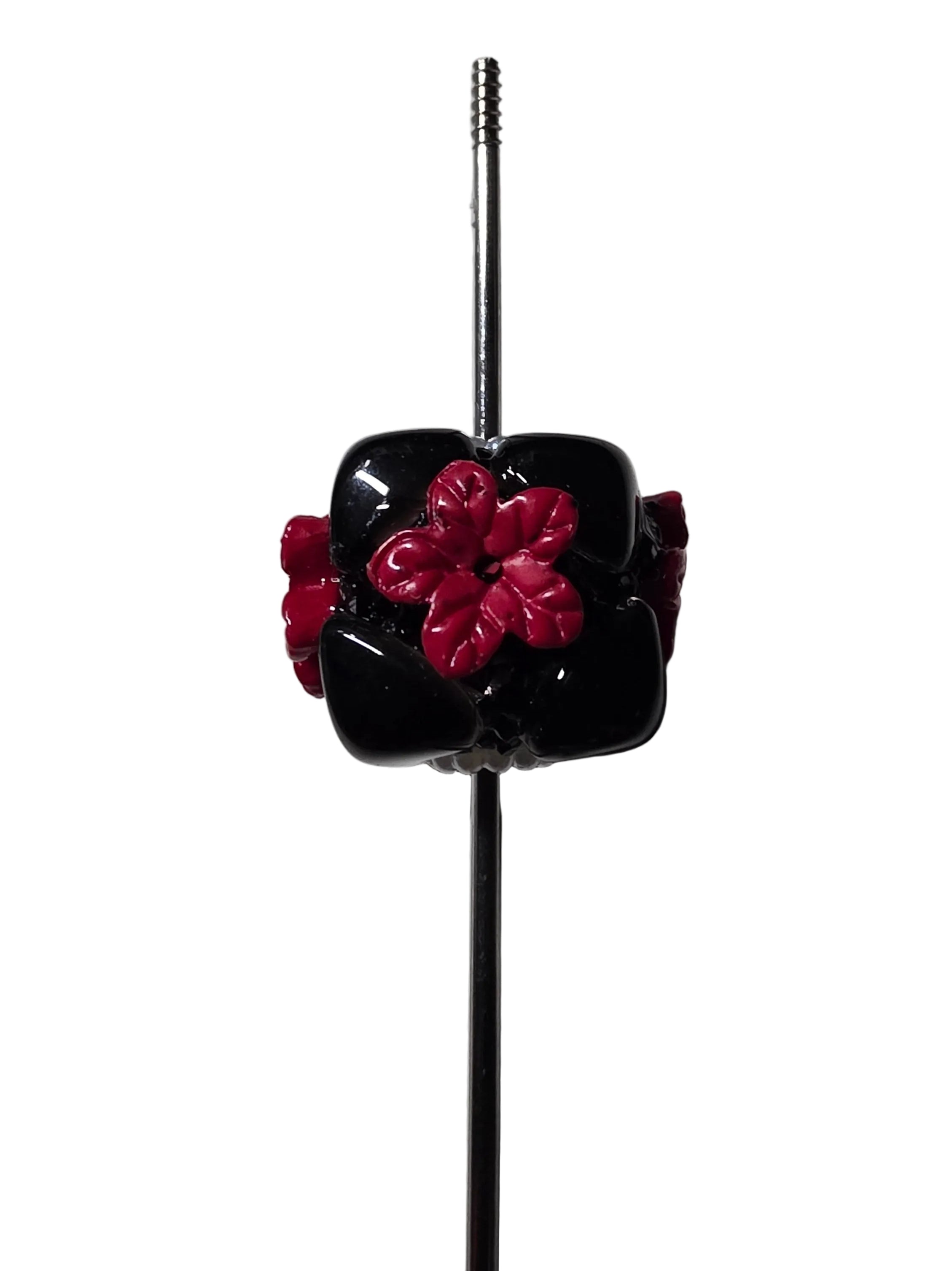 Schwarz Herz/ Rote Blume