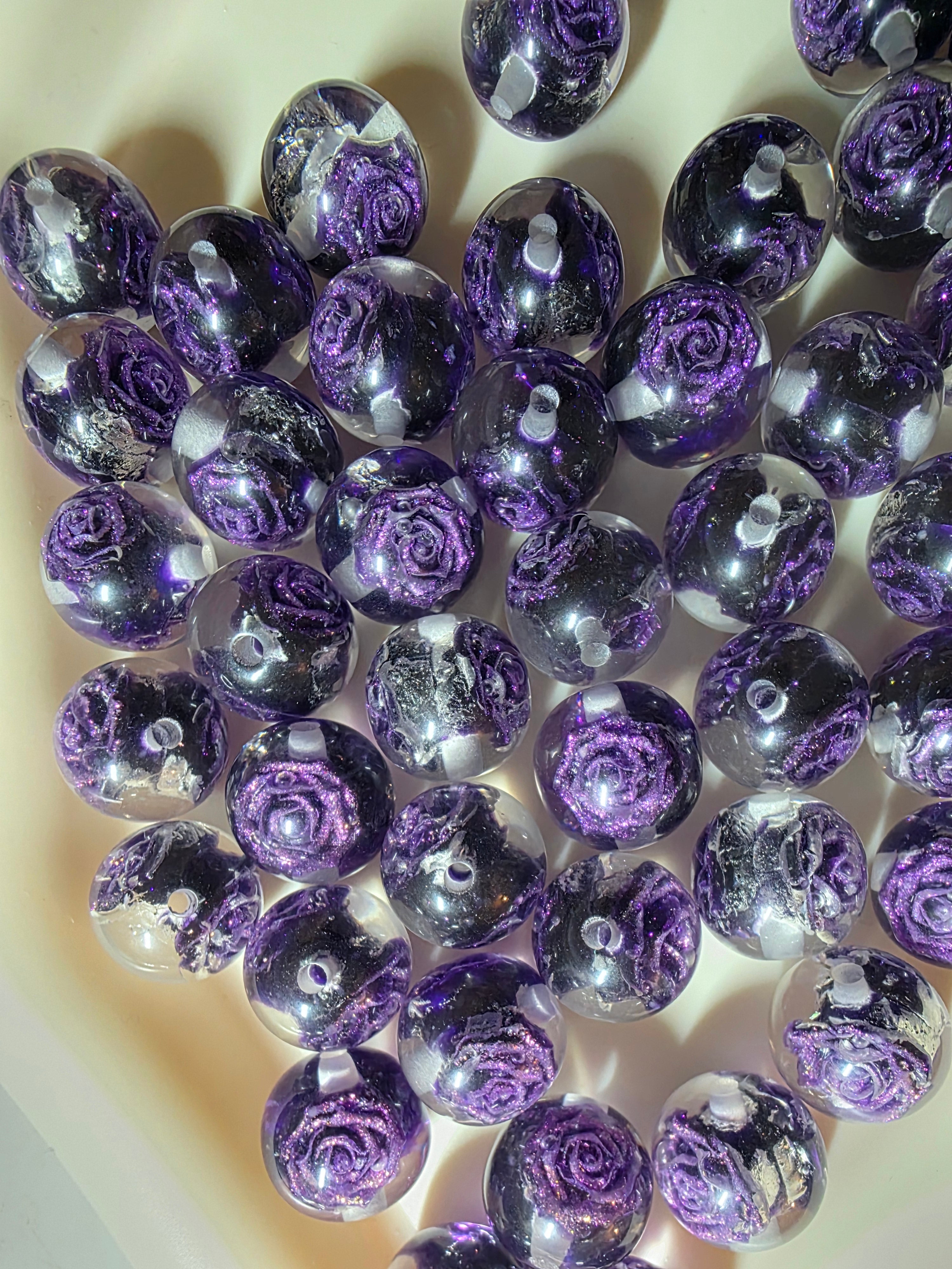 Perlen mit Rose Violett